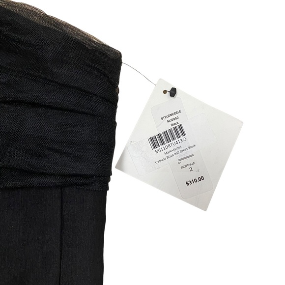 Mark & James by Badgley Mischka Black Strapless Tulle Formal Party Dress - Picture 6 of 9